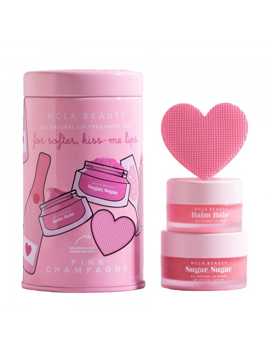 Подарунковий набір для догляду за губами «Рожеве шампанське» NCLA Beauty Pink Champagne Lip Care Set, 3 в 1