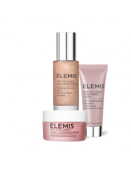 Тріо фаворитів для наповнення та зволоження шкіри з Трояндою Elemis All About Rose Discovery Kit